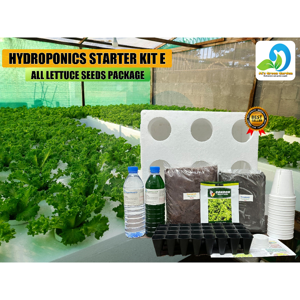 HYDROPONICS STARTER KIT E - ALL LETTUCE PACKAGE/FOR BEGINNERS/COMPLETE ...