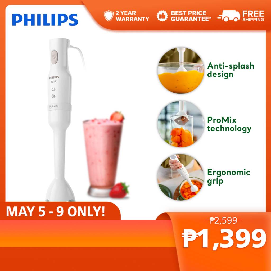 Philips ProMix Hand Blender [HR2520/00] 400W, Lightweight and Compact