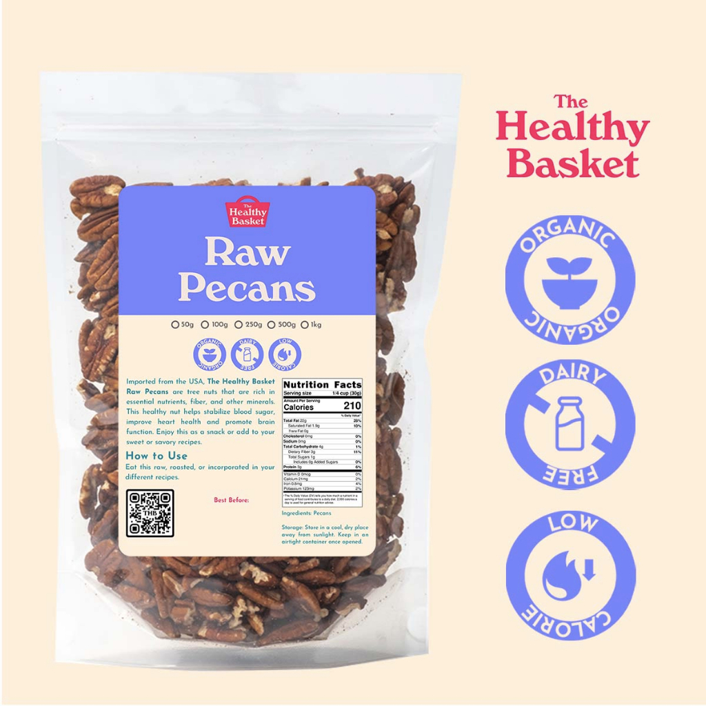 Healthy Basket Raw Pecans (250g, 500g & 1kg) | Shopee Philippines