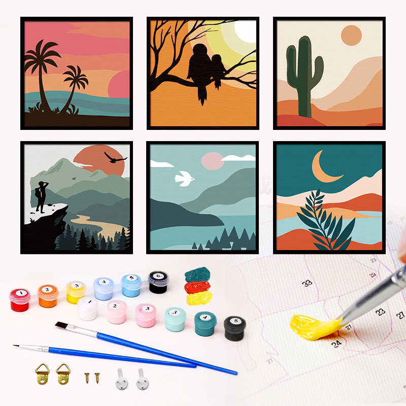 20x20cm DIY Digital Oil Paint By Numbers Canvas Number Painting with