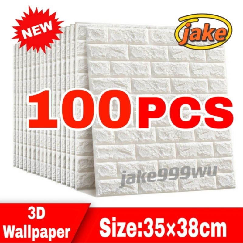 100pcs bundle Wallpaper 35×38cm Adhensive 3D Brick wall stickers