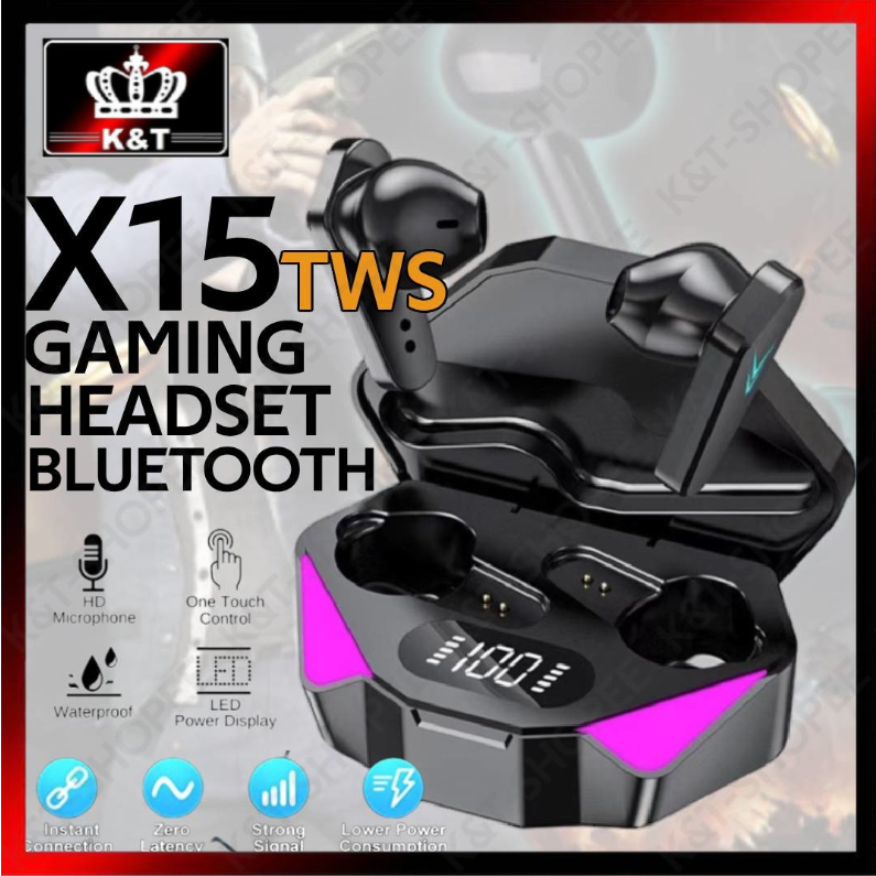 X15 TWS Gaming Headset Bluetooth Earphones Wireless Earbuds for Noise ...