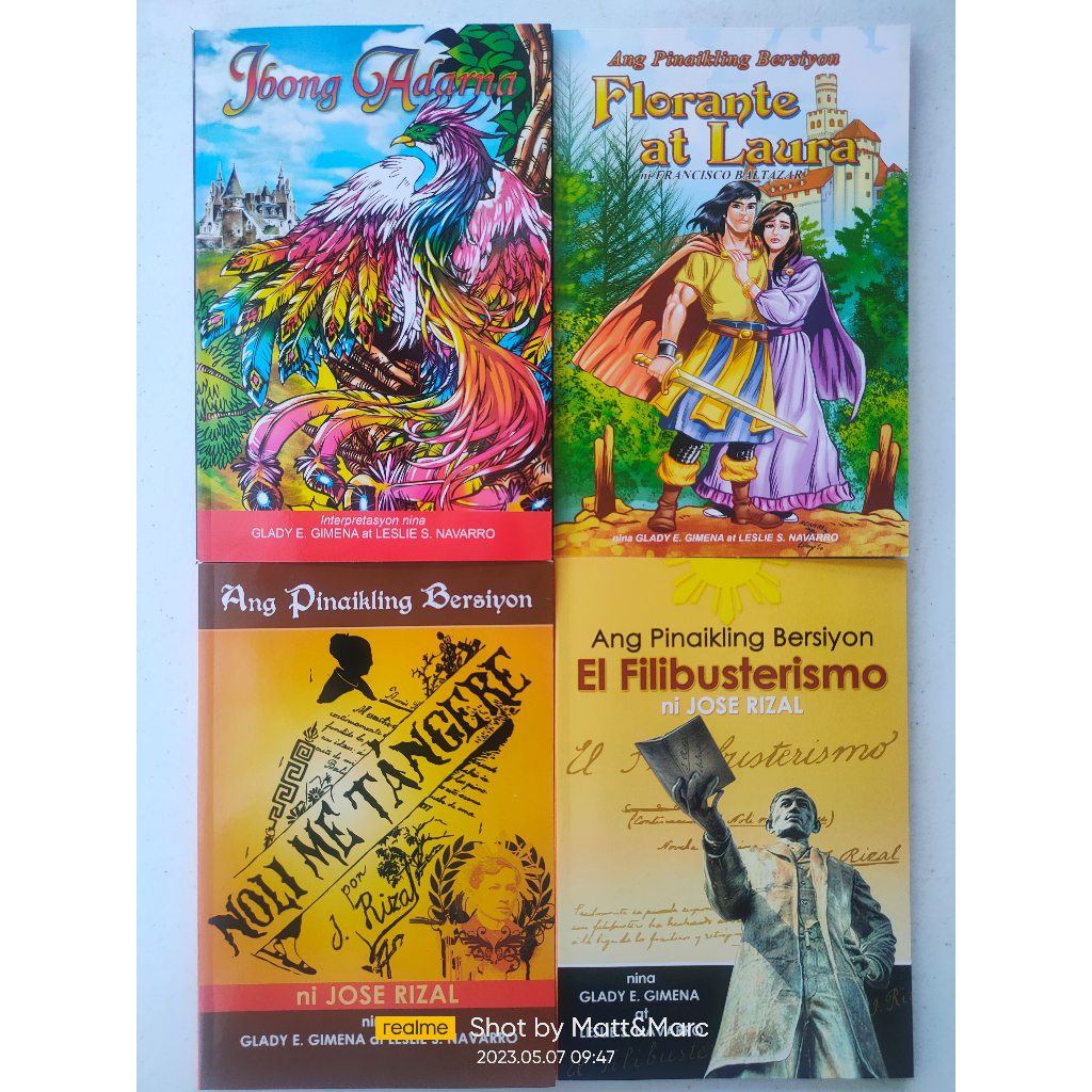 High School Books Ibong Adarna Florante At Laura Noli Me Tangere El Filibusterismo