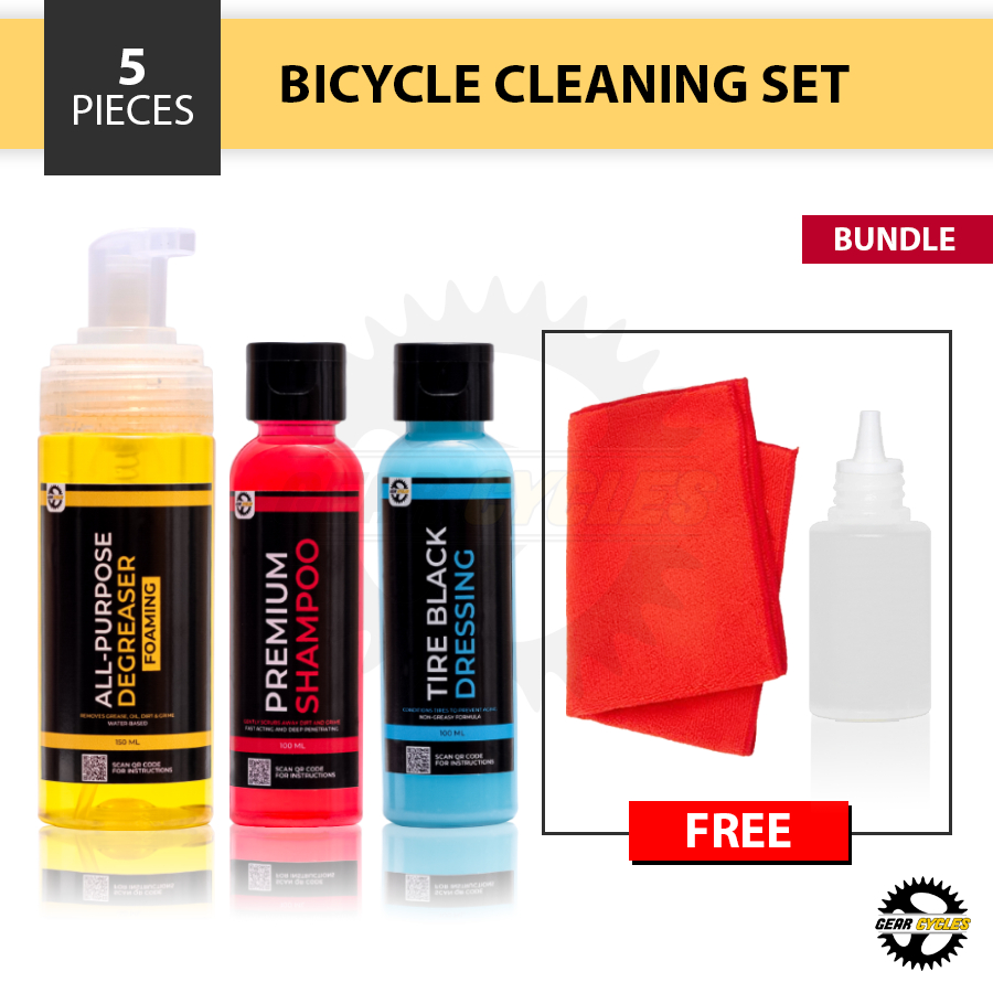 (BUNDLE) Gear Cycles Foaming Degreaser Drivetrain Tire Black Shampoo