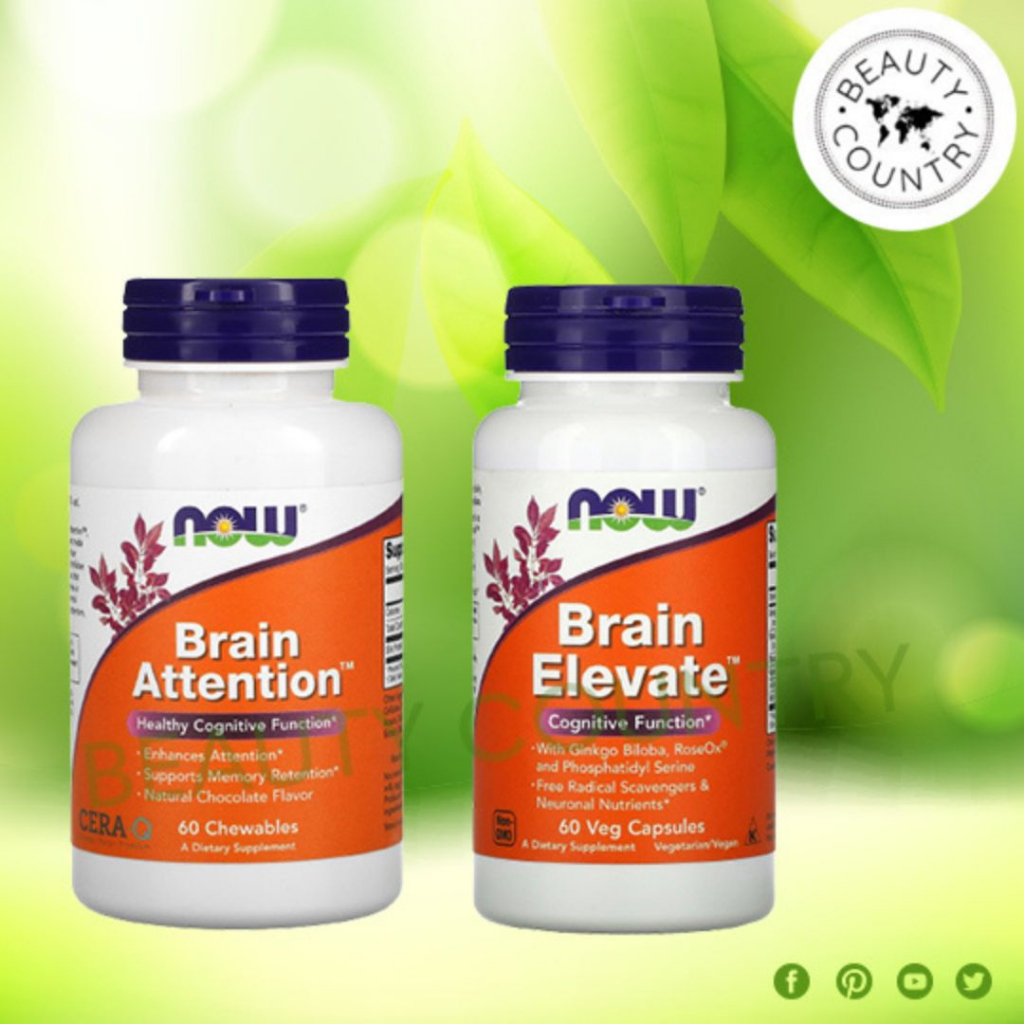 Beauty Country Now Foods, Brain Attention Brain Elevate With Ginkgo Biloba Solaray Life