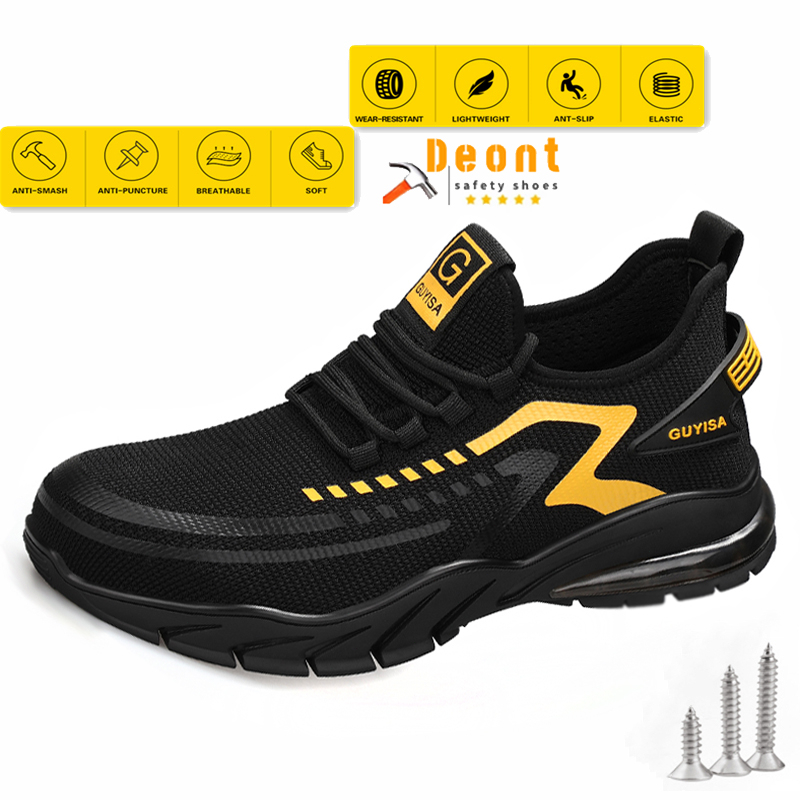 DEONT Safety Shoes for men Steel Toe Cap Shoes Anti-smash Anti-puncture ...