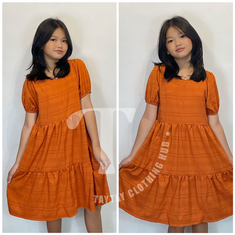 Jenica S/M/L/XL (4-14y/o) Self-tie Back Details Dress | Shopee Philippines