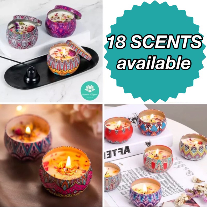 Scented Candle in Mandala Bohemian Design Can Shopee Philippines