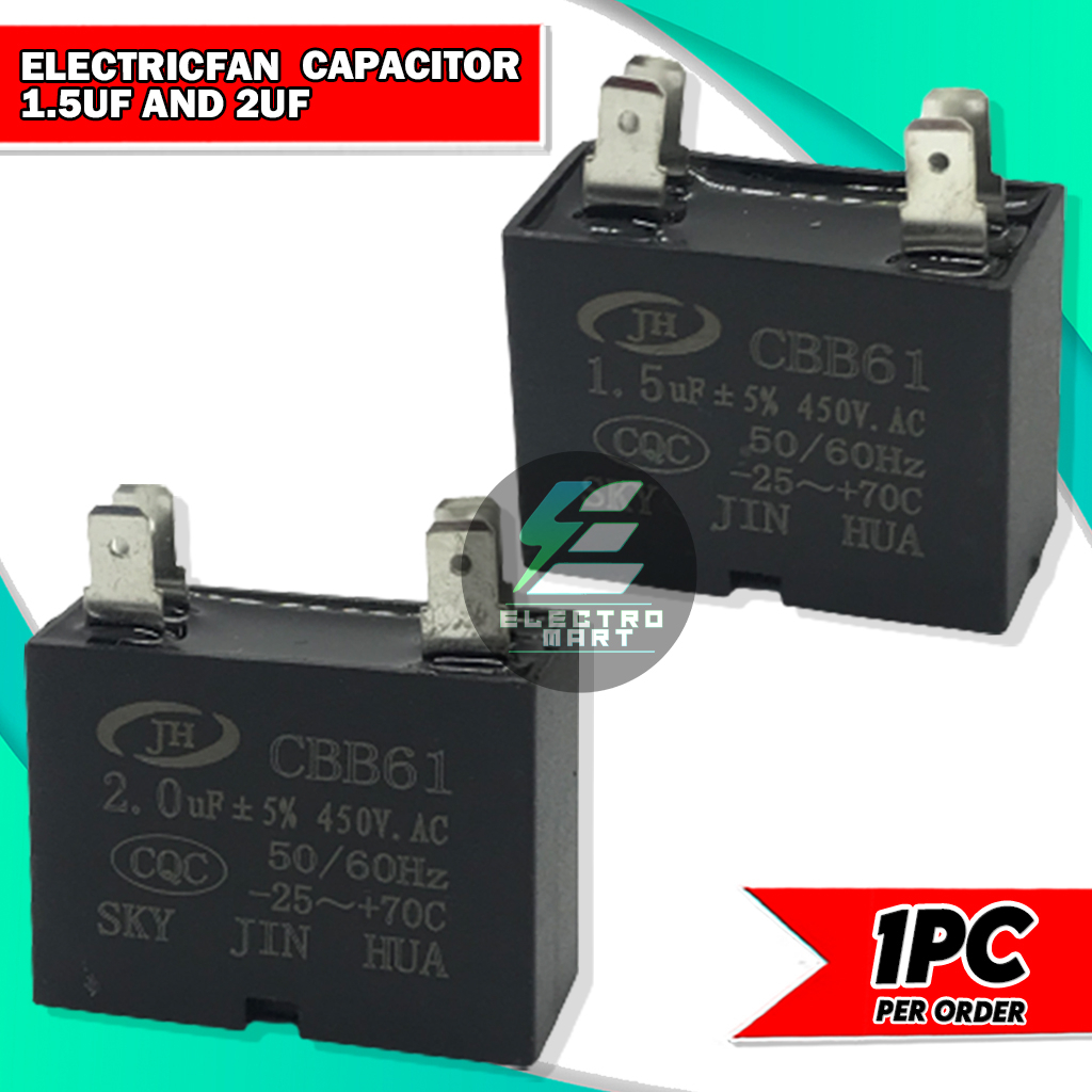 Capacitor Electric fan (1.5uf / 2uf) Shopee Philippines