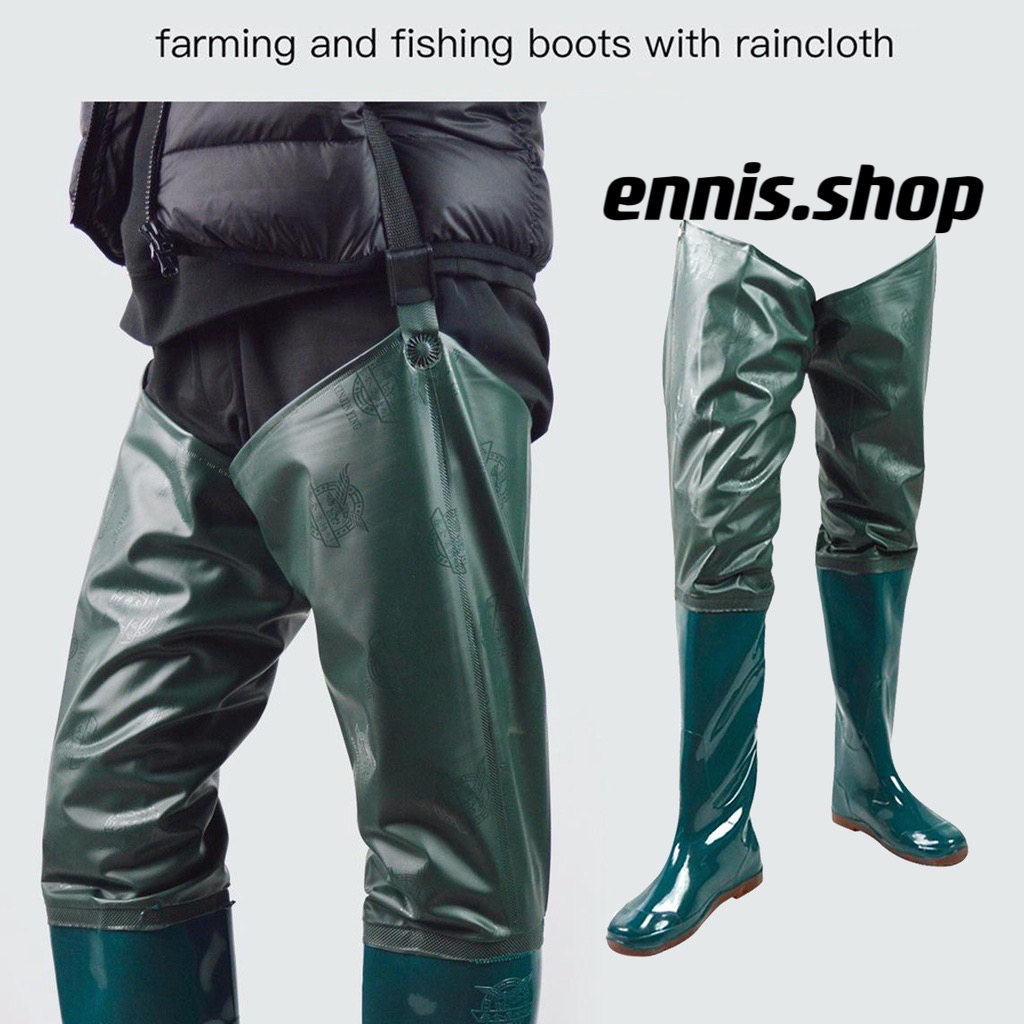 Nylon Fly Fishing Hip Waders Boots with Cleated Soles Chest Wader Boots