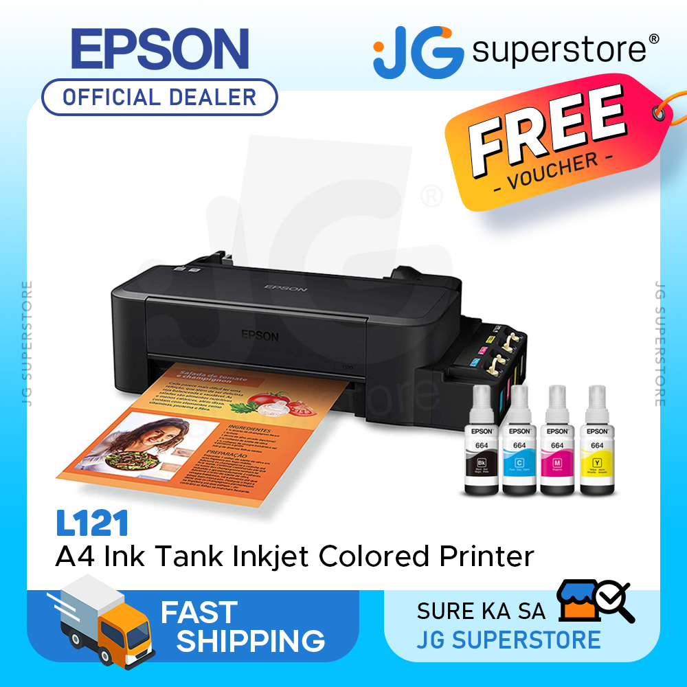 Epson Ecotank L121 A4 Ink Tank Colored Printer W Ink Efficient And Ultra High Page Yield Usb 7565