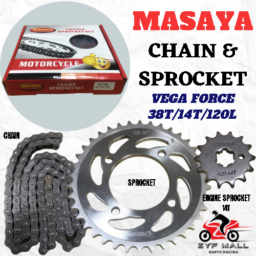 motorcycle Chain & sprocket set kit Vega Force 38T / 14T 428x120L