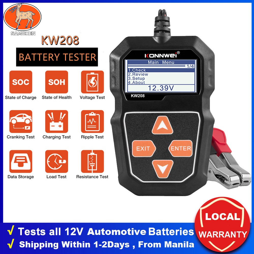KONNWEI KW208 Car Battery Tester 12V 100 to 2000CCA Cranking Charging