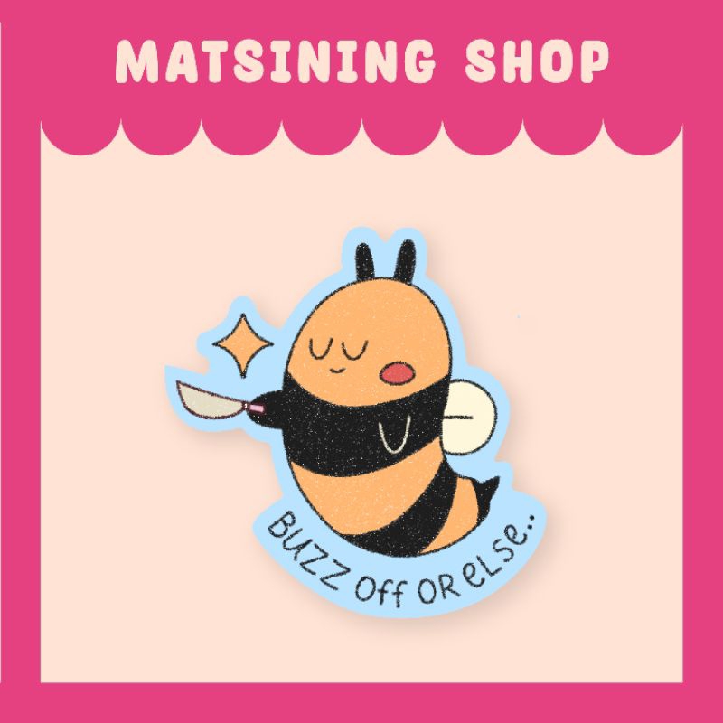 BEE Sticker DieCut Glossy Vinyl Waterproof Tumbler Laptop Sticker
