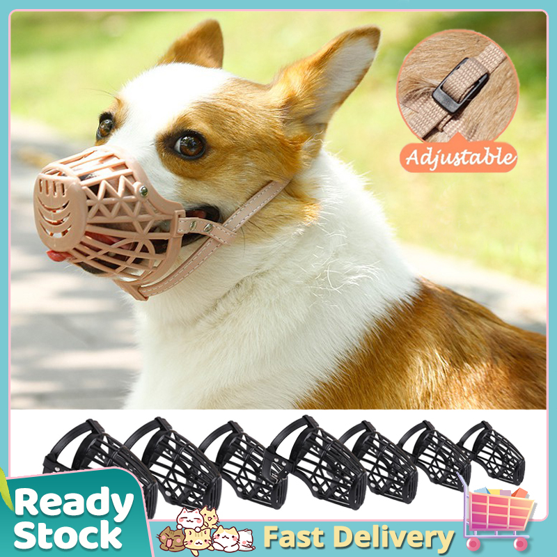 Safety Adjustable Bark Mesh Anti Stop Bite Plastic Pet Dog Muzzle ...