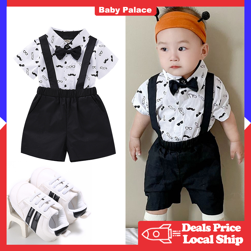 Baby Boy Clothes Set For Newborn Include Shoes Month Year Old Bow  Tie Short Sleeve Clothes