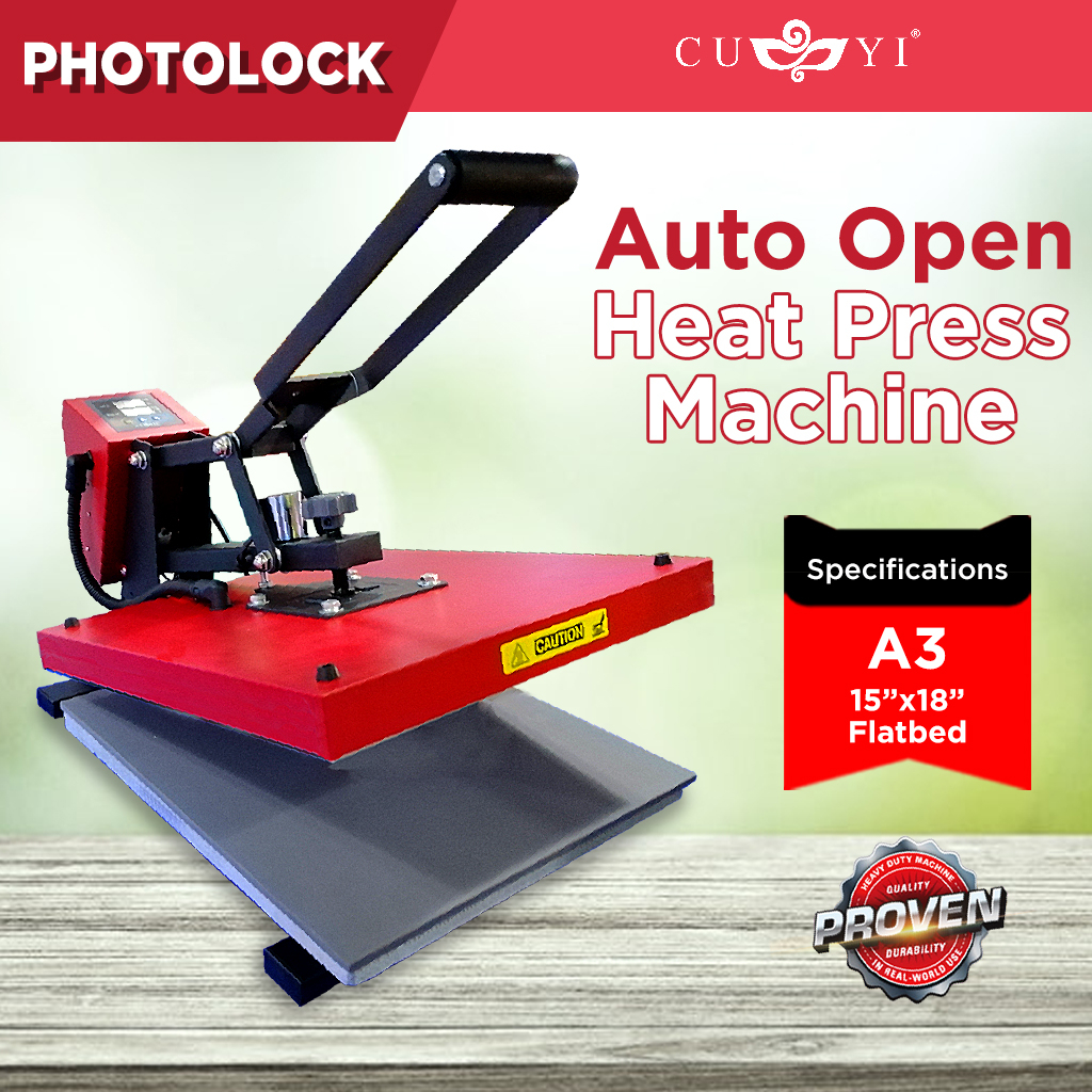 AutoOpen/Clam Type CUYI Heat Press Machine A3 Size Shopee Philippines