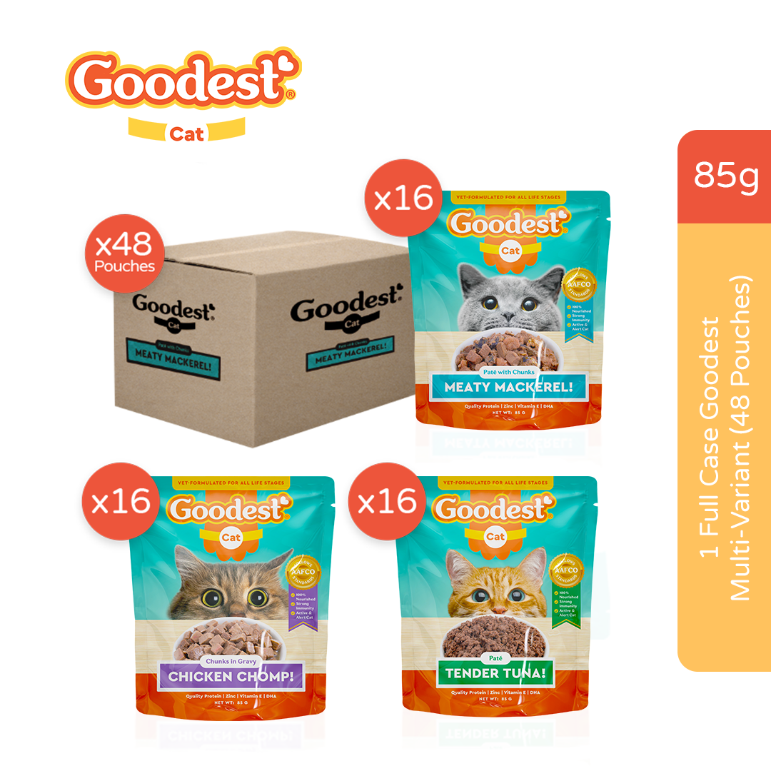 Goodest Cat MultiVariant Pack of 48 Wet Cat Food Pouch (85g) Shopee