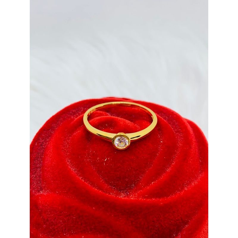 ️COD 18K SAUDI GOLD LADIES RING WITH RUSSIAN STONE | Shopee Philippines