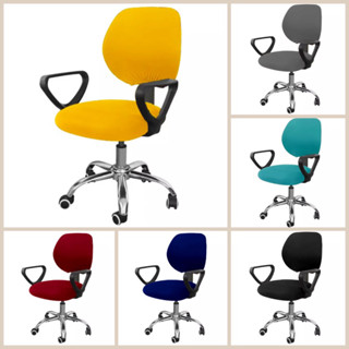 Removable four season office swivel chair seat cover case with headrest online covers computer chair cover black