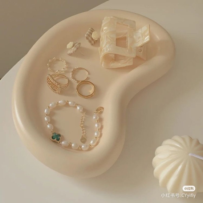 Bean Tray, jewelry organizer, aesthetic desk decoration, candle holder