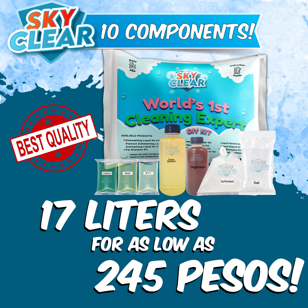 Dishwashing Liquid Kit DIY (17 liters Yield) Upgraded 10 components