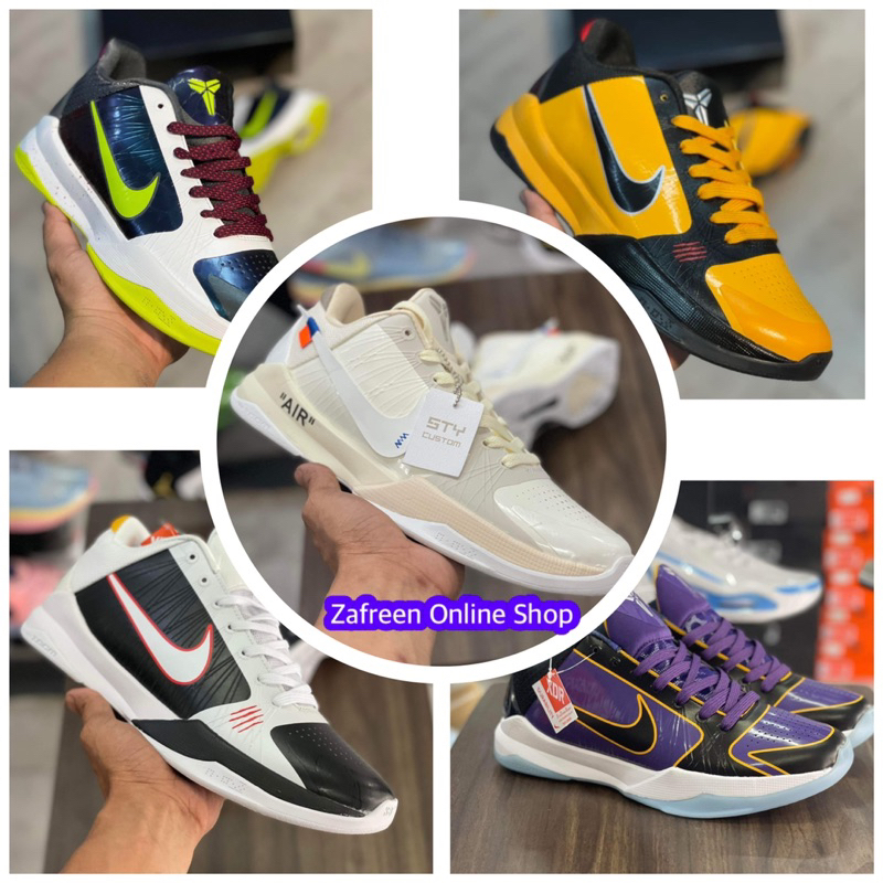 KOBE 5 PROTRO off white BASKETBALL SHOES WITH FREE SOCK
