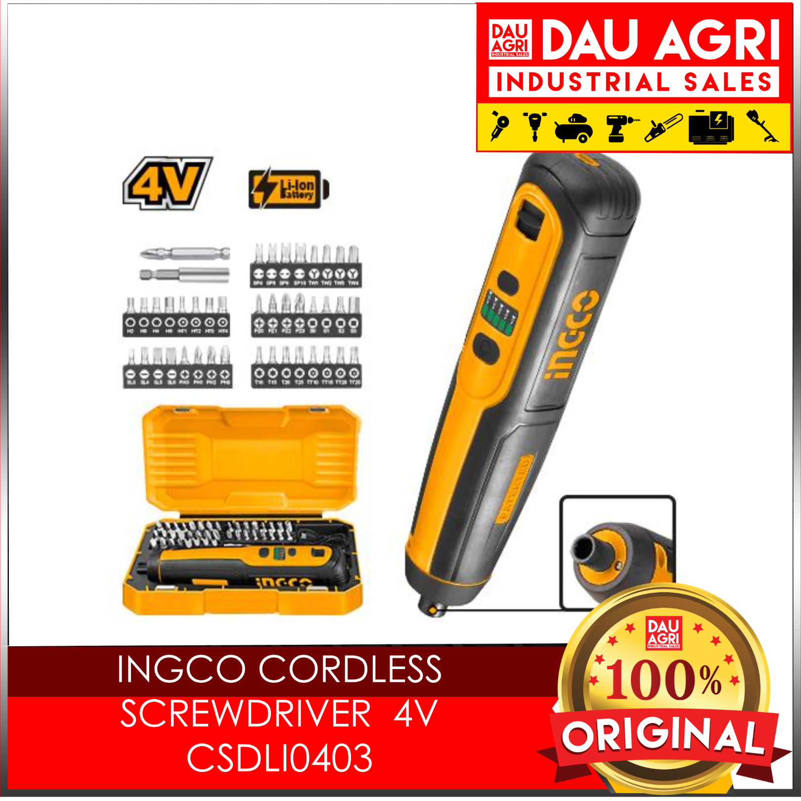 Ingco Cordless Screwdriver 4V CSDLI0403 Shopee Philippines