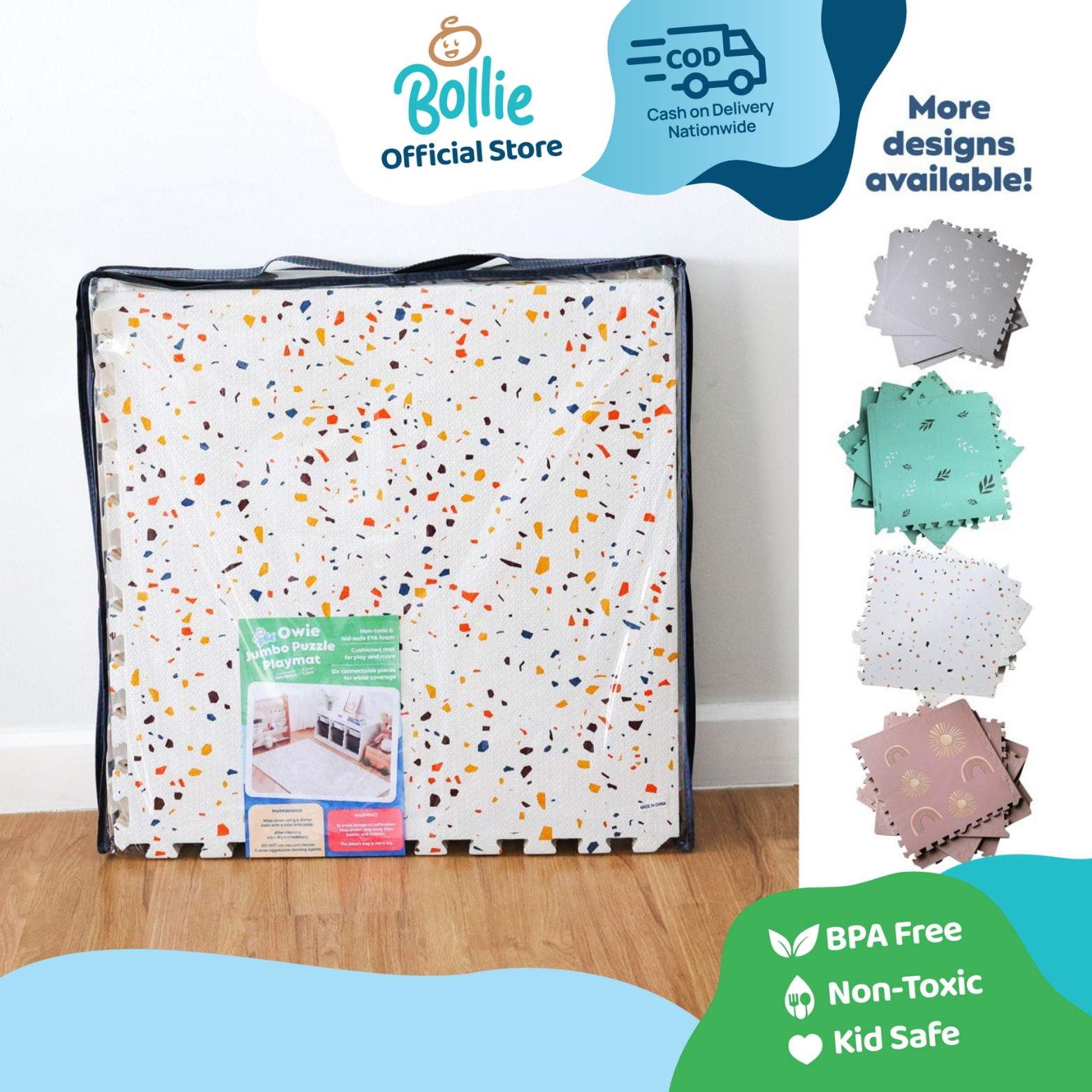 Bollie Baby Owie Jumbo Puzzle Play Mat (Playmat for Baby) Shopee