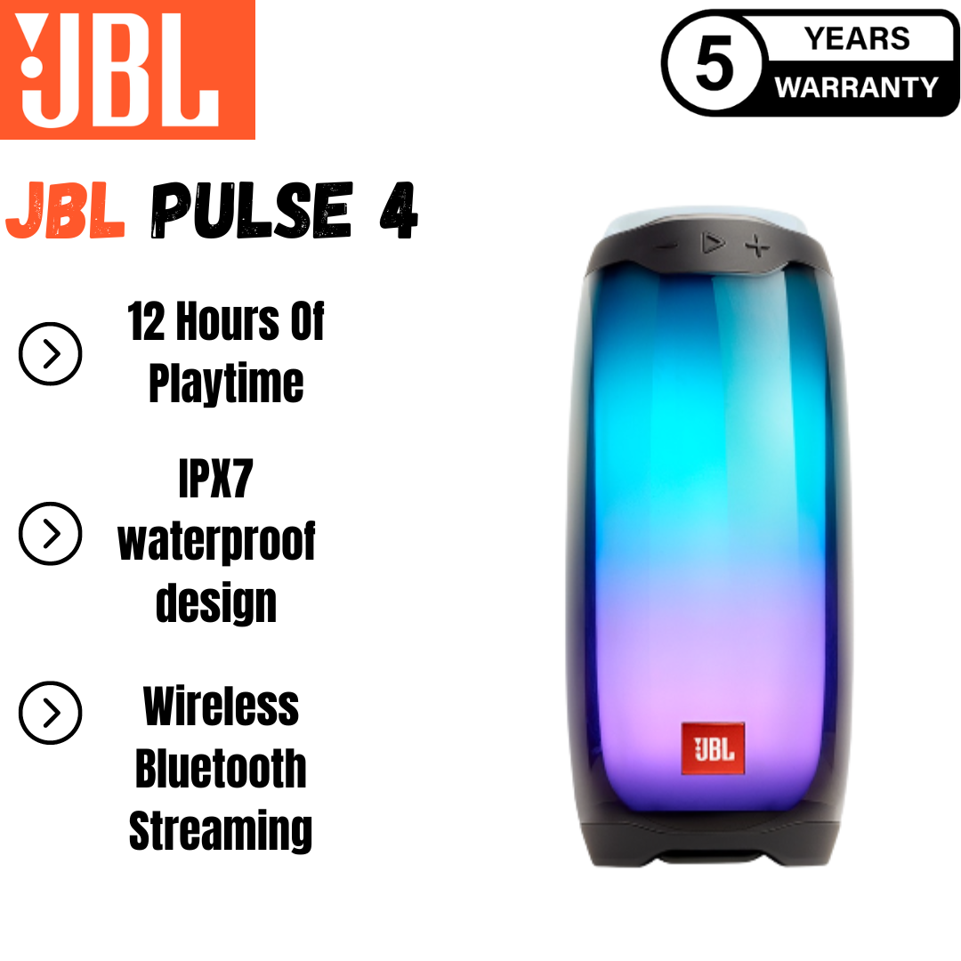 [5 Years Warranty] JBL Pulse 4 Portable Bluetooth Wireless Waterproof