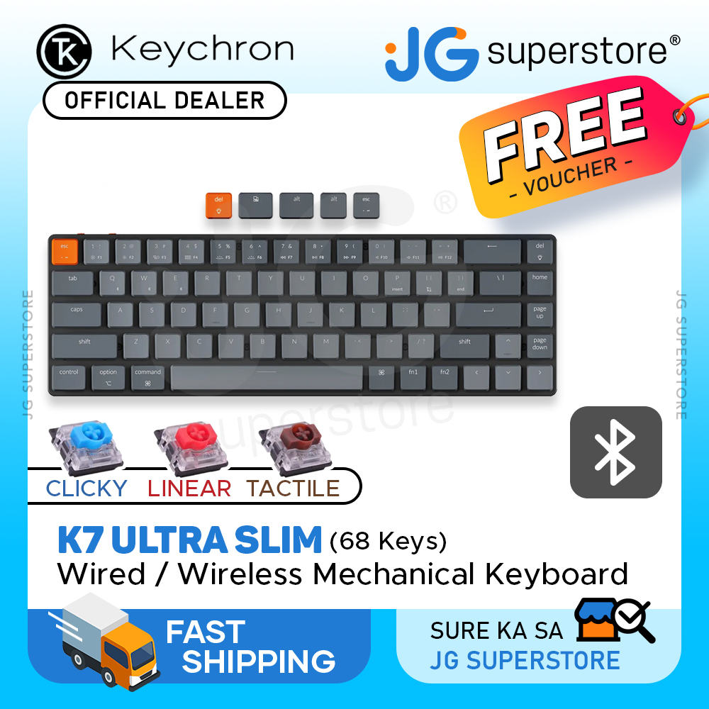 Keychron K7 68 Keys Ultra Slim BT Wireless / Wired Low Profile ...