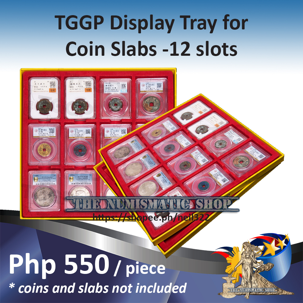 TGG Display Tray for NGC and PCGS Coin Slabs (12 slots with base and ...