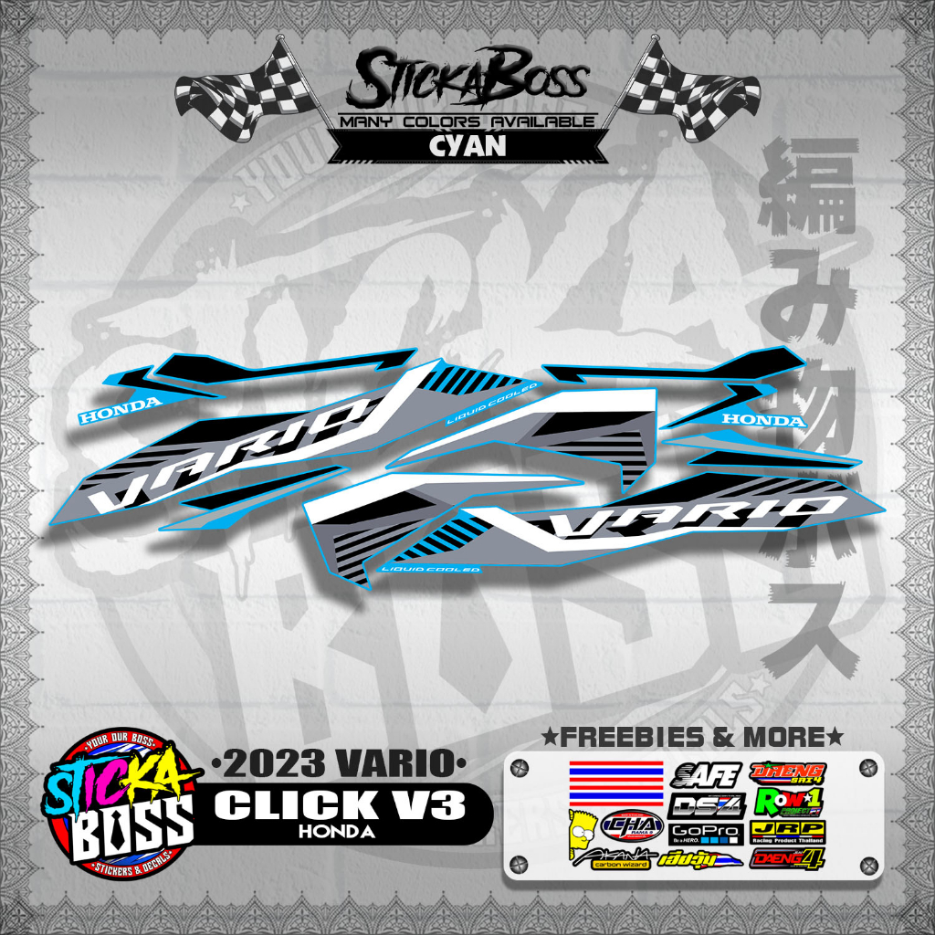 CLICK V3 STOCK DECALS ( 2023 VARIO )【WITH FREEBIES】 | Shopee Philippines