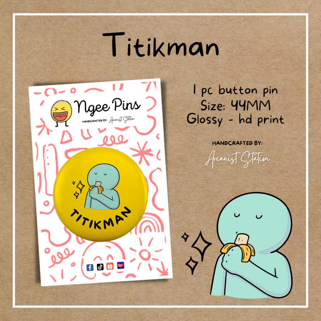 Titikman Witty Tagalog Button Pins Deco Funny Pins Shopee Philippines
