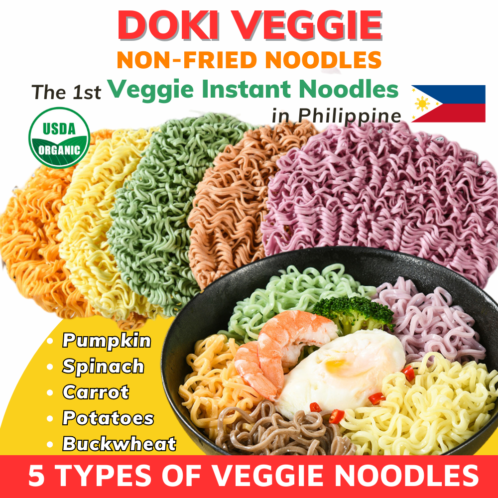DOKI VEGGIE NOODLES nonfried noodles veggie instant noodles 5 types of vegetable healthy