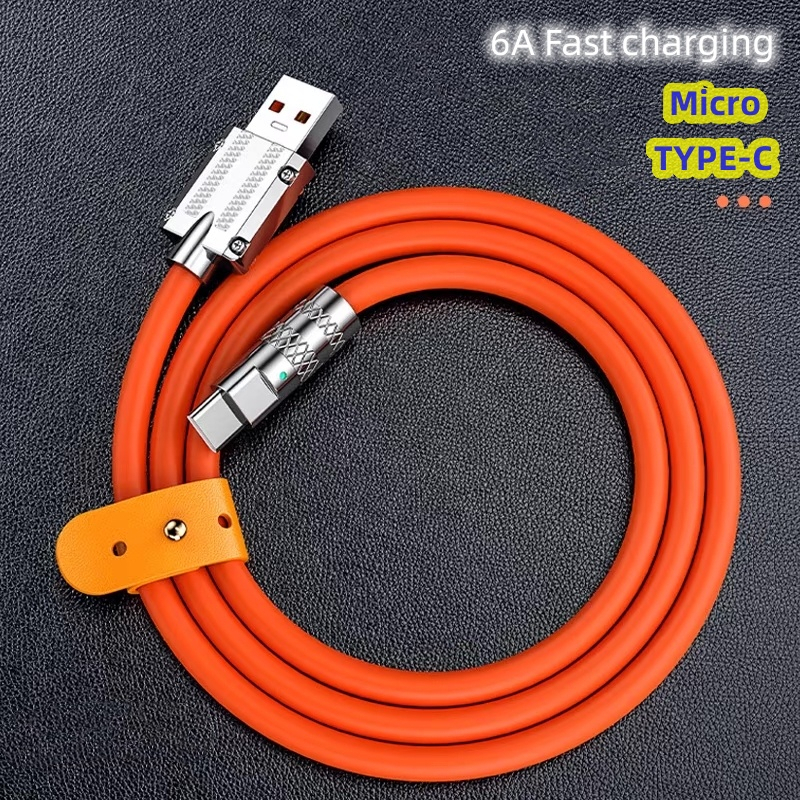 120W Original USB Liquid Silicone Cable Metal 6A Type C Fast Charge