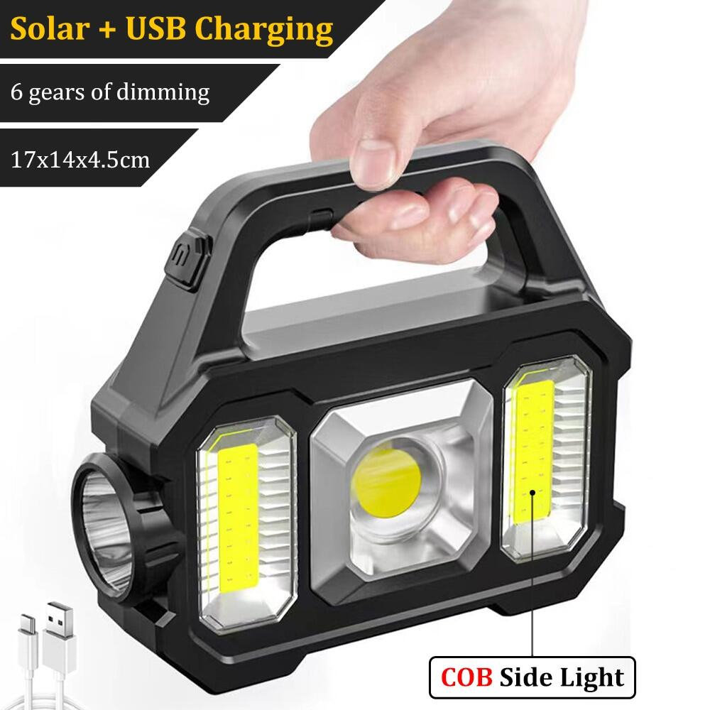 Solar LED Flashlight Rechargeable Emergency Light Waterproof Flashlight ...