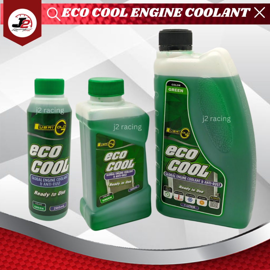 MOTORCYCLE J2 RACING LUBRIGOLD ECO COOL ENGINE COOLANT GREEN 1 LITER