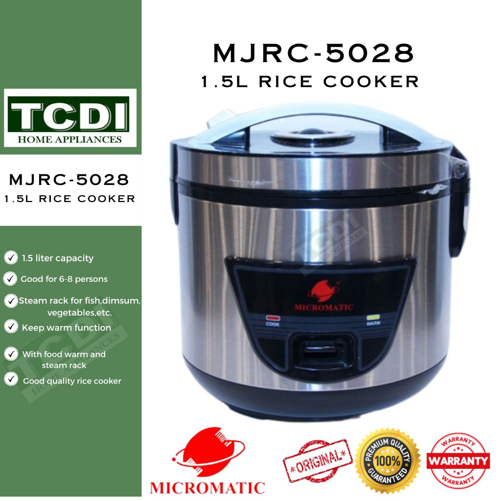 Micromatic Rice Cooker 6-8 Person 620W - Yellow Elephant Everyday Low Price