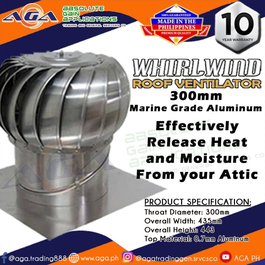 Roof Ventilator/ Attic Ventilator Whirlwind 10 Years warranty