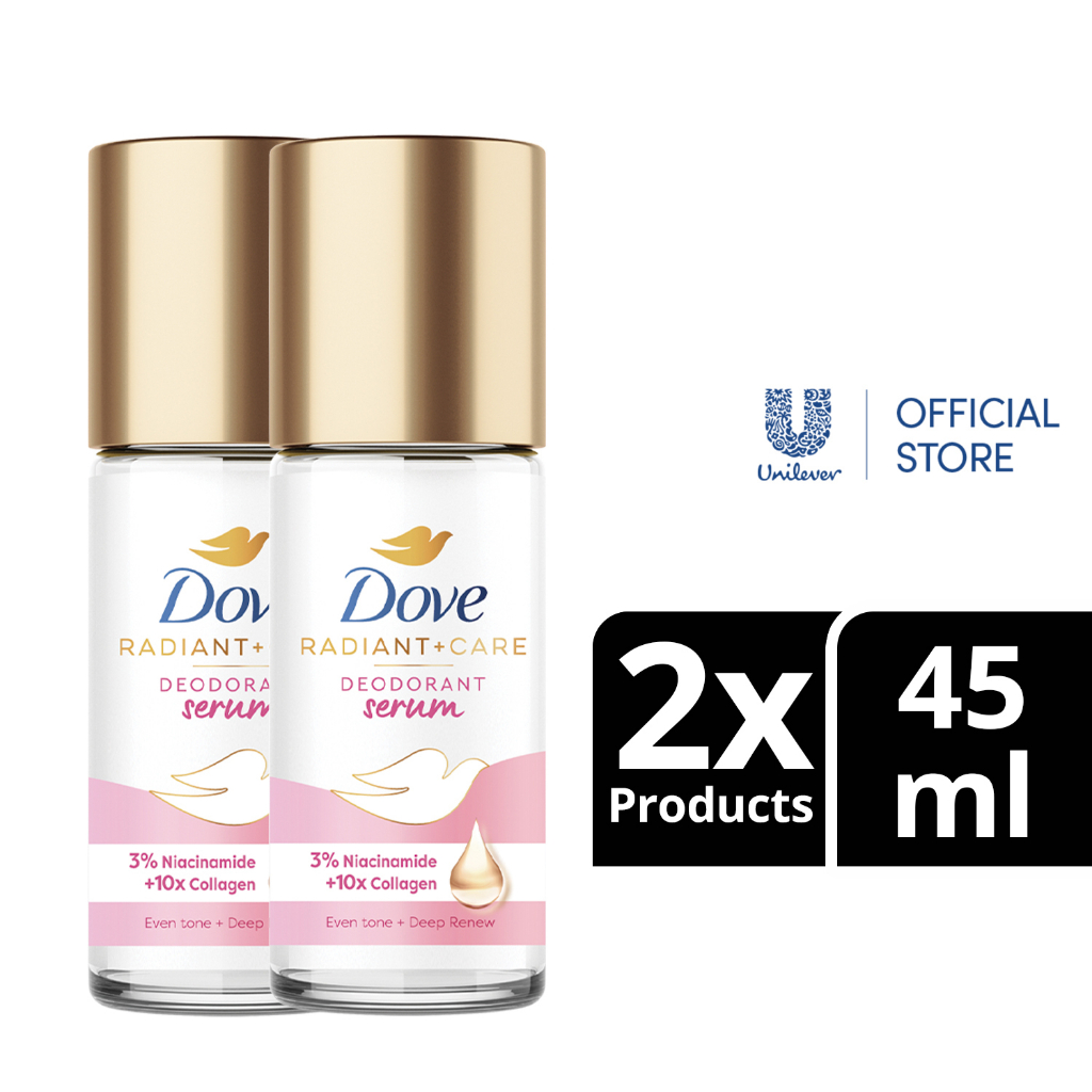 Dove Radiant + Care Deodorant Serum Roll On 3 Niacinamide 10x Collagen