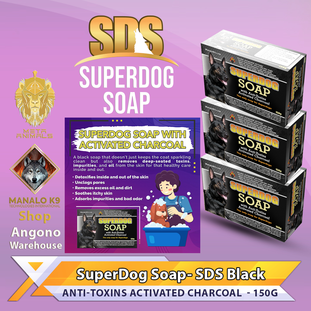 SuperDog Soap SDS with AntiToxins Activated Charcoal Bundle of 3