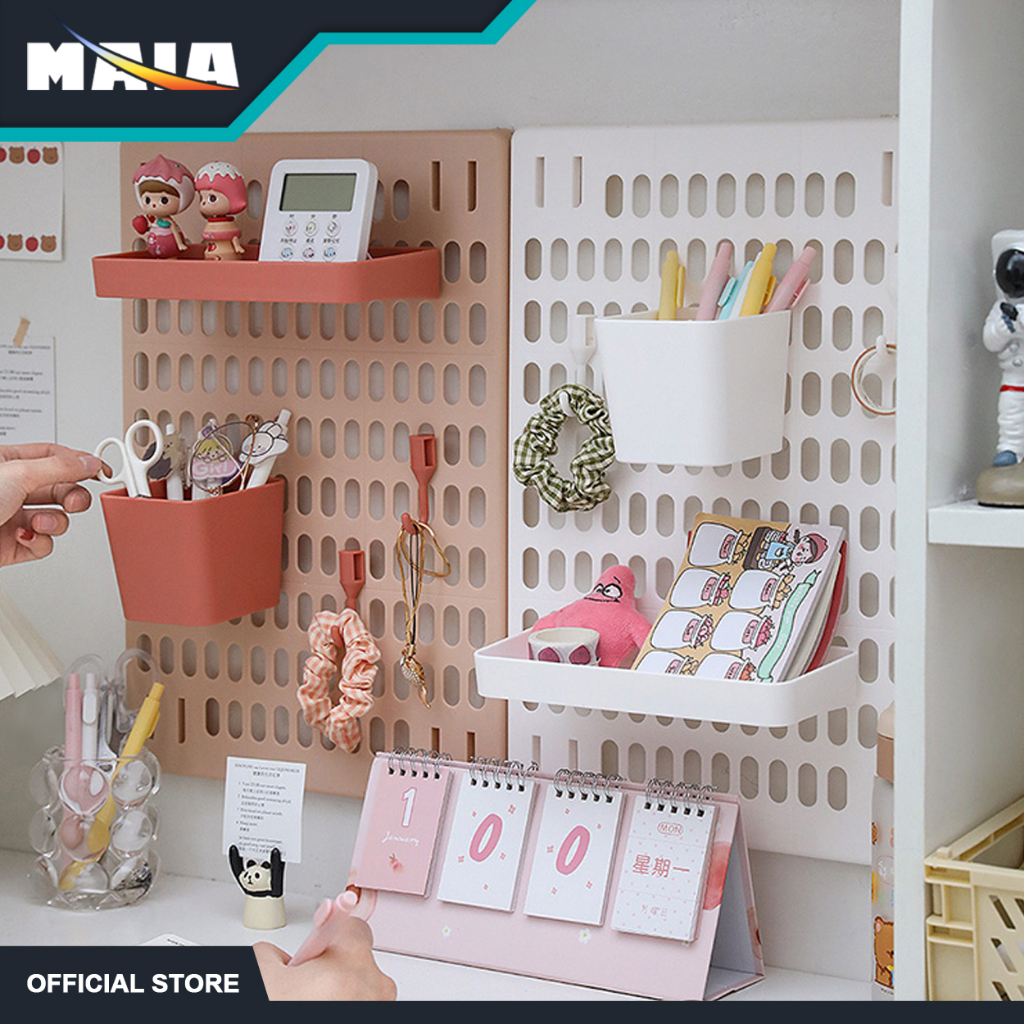 MAIA Hole Board Wall Shelf Room Self-adhesive Storage Rack | Shopee ...