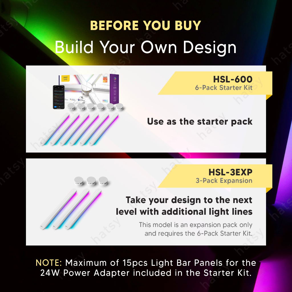 HATSY - SMART LINES, RGBIC DREAM COLOR, WORKS WITH ALEXA, GOOGLE HOME ...
