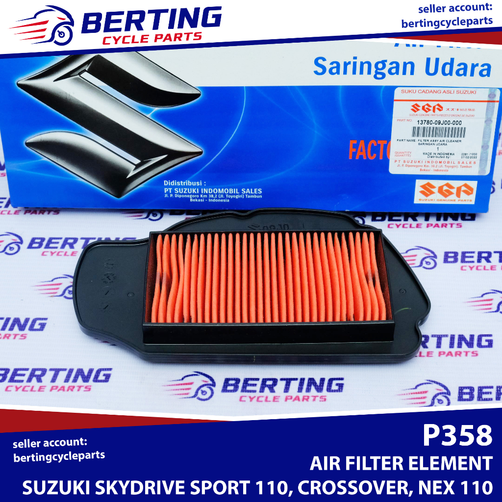 Sgp Air Filter Element Suzuki Skydrive Sport Skydrive Crossover Nex Genuine J