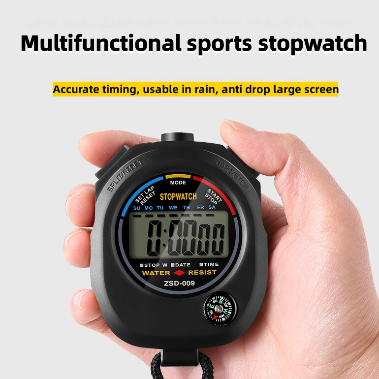 Stopwatch Chronograph Timer Counter Electronic Digital LCD Waterproof Multifunction Stopwatch