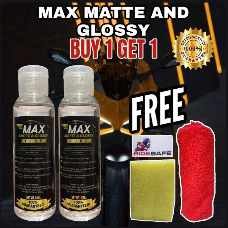 MAX MATTE AND GLOSSY(buy1 take1)with free sponge and towel | Shopee ...