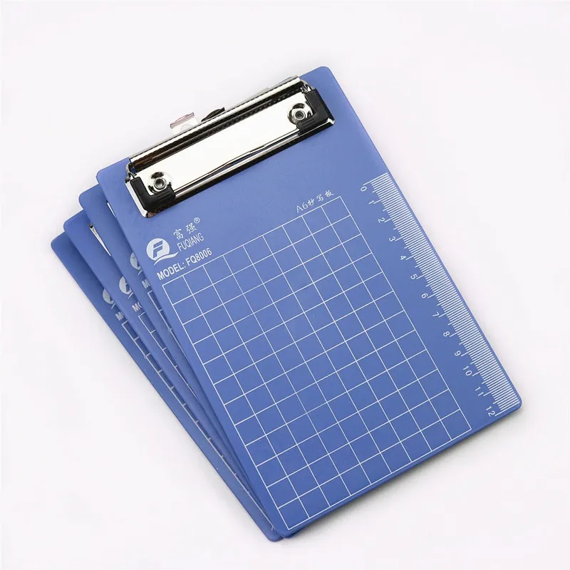 Blue Rae A6 Plastic Plate Holder Paper Clip Clipboards with Ruler Scale ...