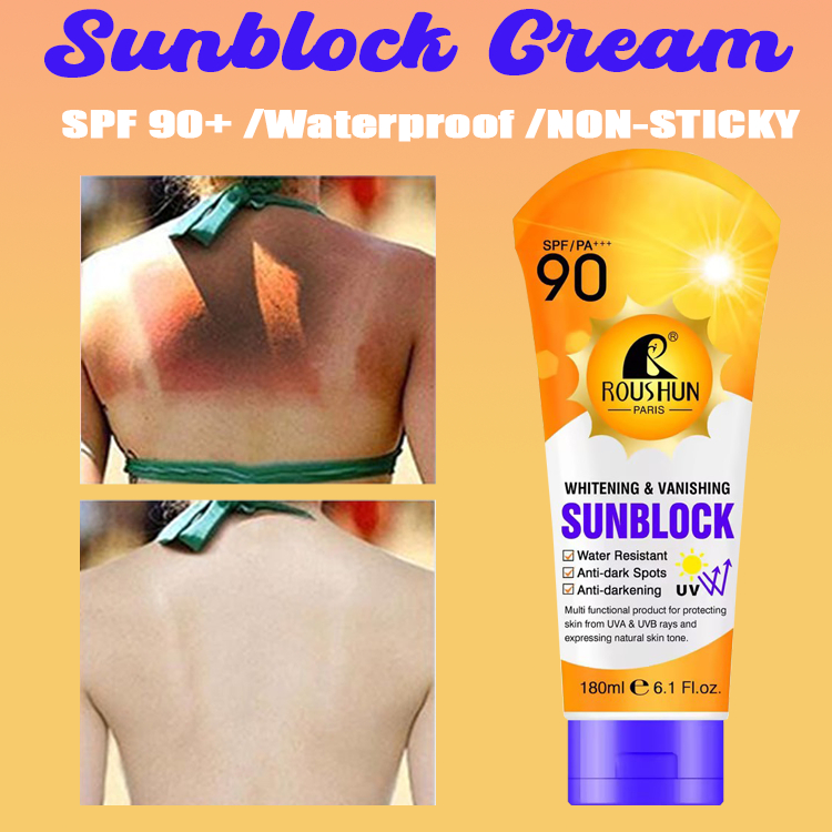 Spf90 Whitening Sunscreen Faceandbody Sunblock Cream Uv Protection Waterproof Skin Sunblock 180ml