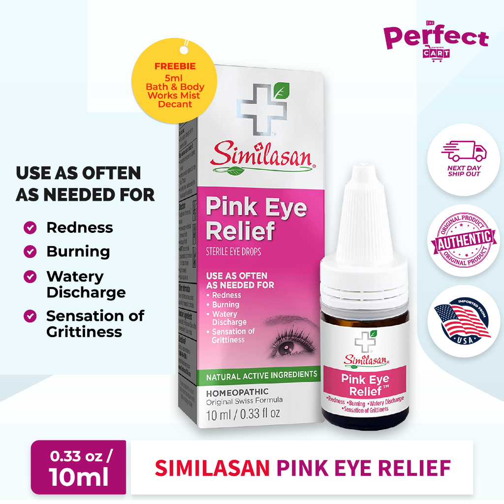 Similasan Pink Eye Relief Eye Drops Homeopathic .33 oz (10ml) Shopee